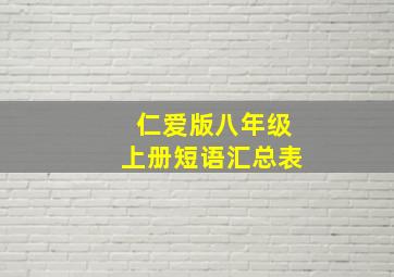 仁爱版八年级上册短语汇总表