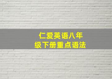 仁爱英语八年级下册重点语法