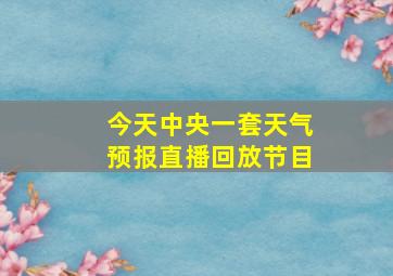 今天中央一套天气预报直播回放节目