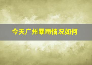 今天广州暴雨情况如何