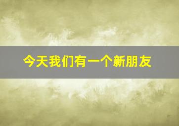 今天我们有一个新朋友