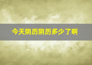 今天阴历阴历多少了啊