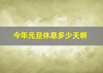 今年元旦休息多少天啊