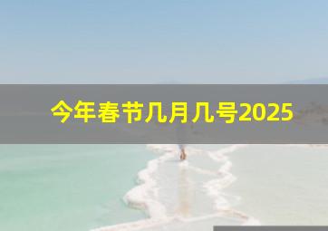 今年春节几月几号2025