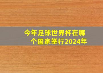 今年足球世界杯在哪个国家举行2024年