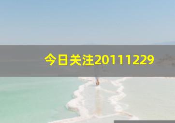 今日关注20111229