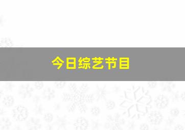 今日综艺节目