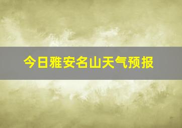 今日雅安名山天气预报