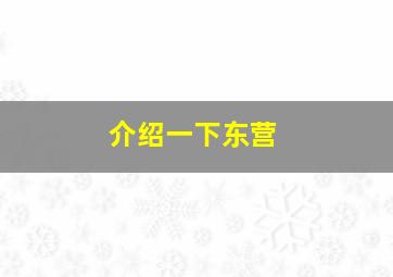 介绍一下东营