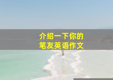 介绍一下你的笔友英语作文