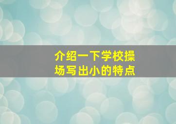 介绍一下学校操场写出小的特点