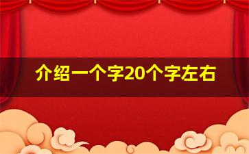 介绍一个字20个字左右