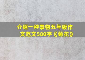 介绍一种事物五年级作文范文500字《菊花》