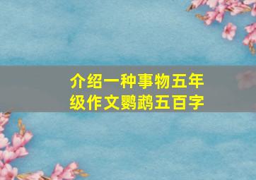 介绍一种事物五年级作文鹦鹉五百字