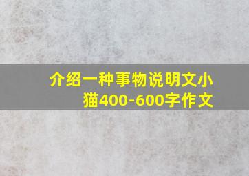 介绍一种事物说明文小猫400-600字作文