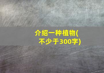 介绍一种植物(不少于300字)