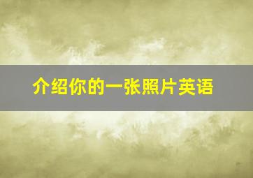 介绍你的一张照片英语