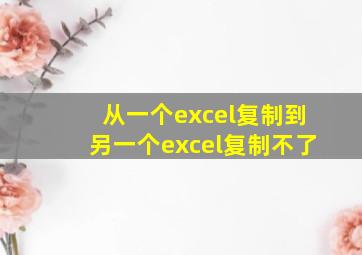 从一个excel复制到另一个excel复制不了