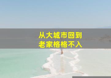 从大城市回到老家格格不入