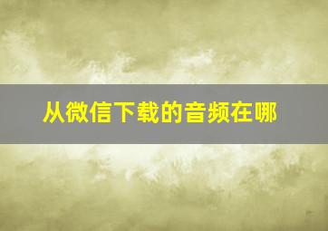 从微信下载的音频在哪