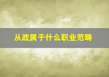 从政属于什么职业范畴