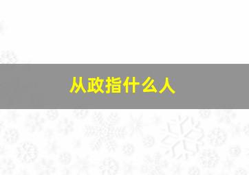 从政指什么人