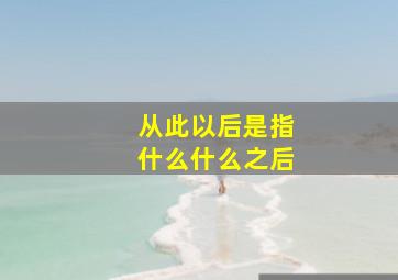 从此以后是指什么什么之后