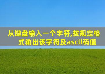 从键盘输入一个字符,按规定格式输出该字符及ascll码值