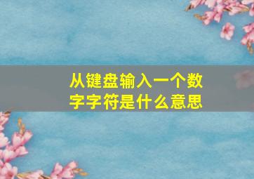 从键盘输入一个数字字符是什么意思