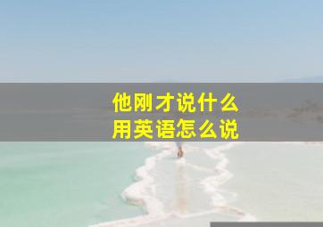 他刚才说什么用英语怎么说