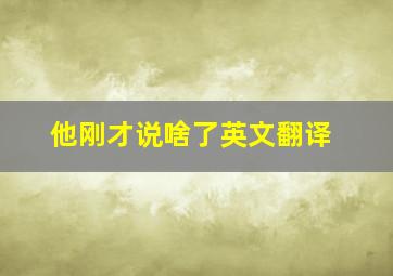 他刚才说啥了英文翻译