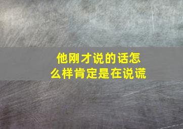 他刚才说的话怎么样肯定是在说谎