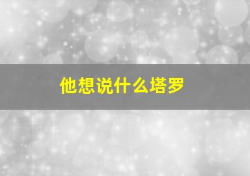 他想说什么塔罗