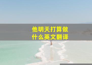 他明天打算做什么英文翻译