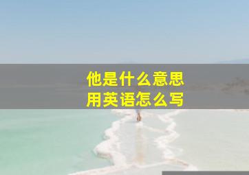 他是什么意思用英语怎么写