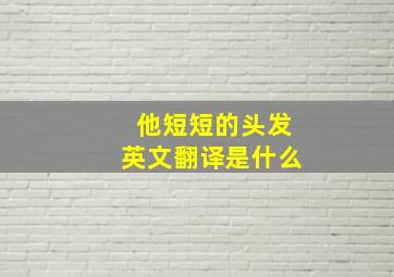 他短短的头发英文翻译是什么