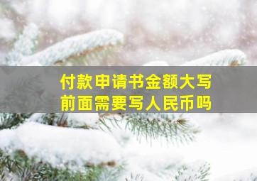 付款申请书金额大写前面需要写人民币吗