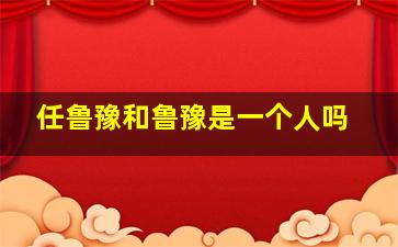 任鲁豫和鲁豫是一个人吗