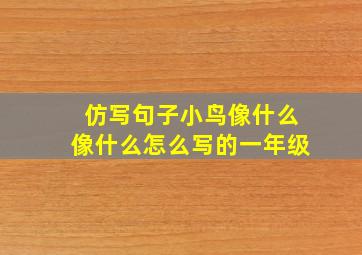 仿写句子小鸟像什么像什么怎么写的一年级