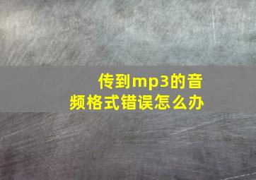 传到mp3的音频格式错误怎么办