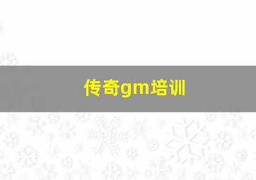 传奇gm培训