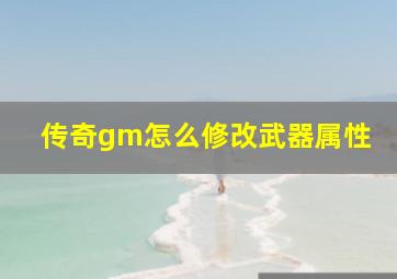 传奇gm怎么修改武器属性