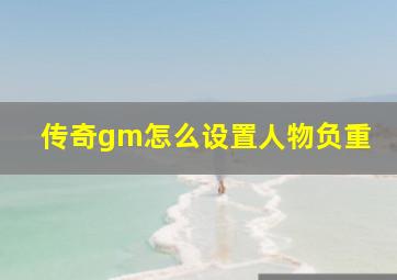 传奇gm怎么设置人物负重