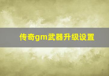 传奇gm武器升级设置