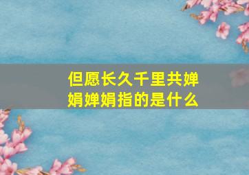 但愿长久千里共婵娟婵娟指的是什么