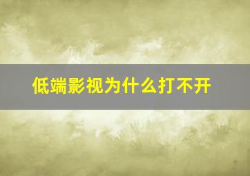 低端影视为什么打不开