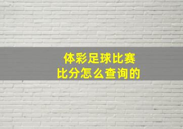 体彩足球比赛比分怎么查询的