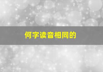 何字读音相同的