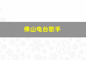 佛山电台歌手