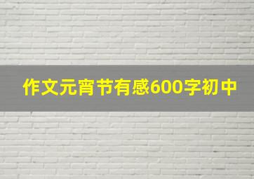 作文元宵节有感600字初中